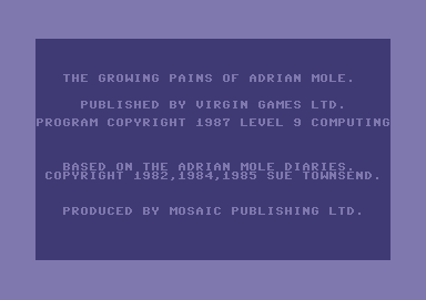 The Growing Pains of Adrian Mole screenshot 2 for Commodore 64